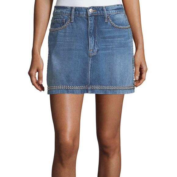 Frame Denim Le Studded Mini Skirt in Majorelle - Picture 1 of 10